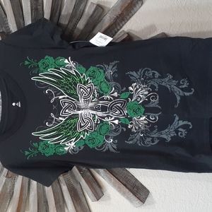 Cross and Angel Wings Women's T-Shirt